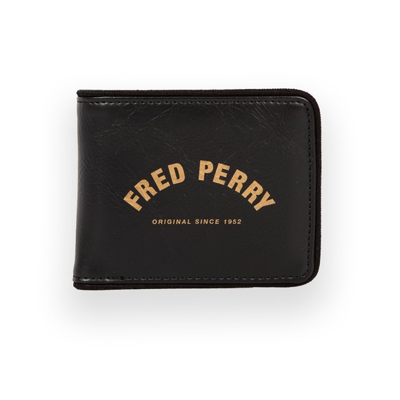 Fred Perry Mens Black Arch Billfold Wallet #1