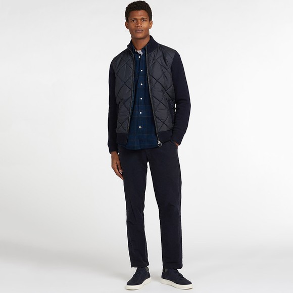 Barbour Lifestyle Mens Blue Arch Diamond Quilt Knit #3