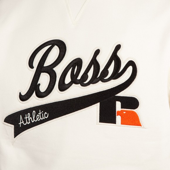 BOSS Mens Beige X Russell Athletic Stedman Sweatshirt #3