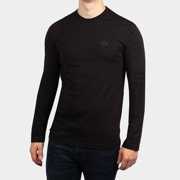 Emporio Armani Mens Black Small Crest Long Sleeve T Shirt main image