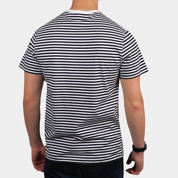 Lacoste Mens White TH7095 Stripe T-Shirt main image