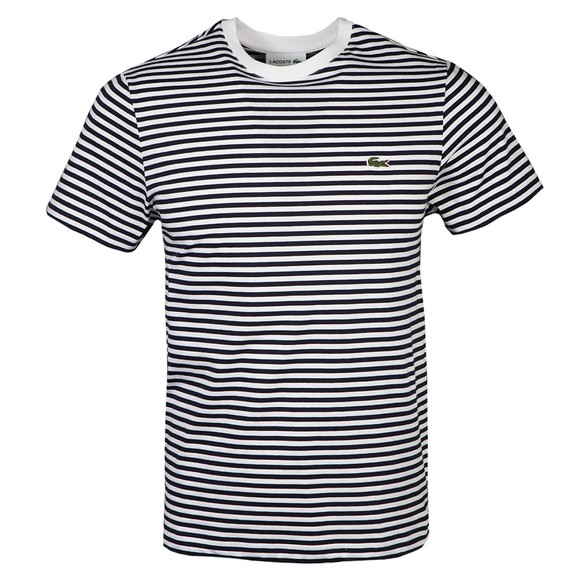 Lacoste Mens White TH7095 Stripe T-Shirt main image