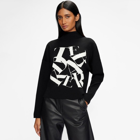 Ted Baker Womens Black Izbelle Funnel Neck Branded Sweatshirt #2