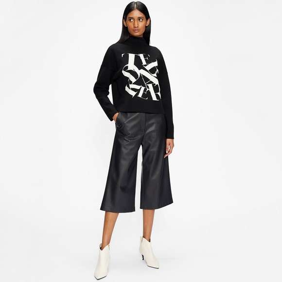 Ted Baker Womens Black Izbelle Funnel Neck Branded Sweatshirt #4
