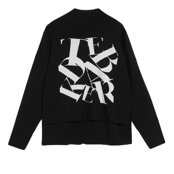 Ted Baker Womens Black Izbelle Funnel Neck Branded Sweatshirt #1