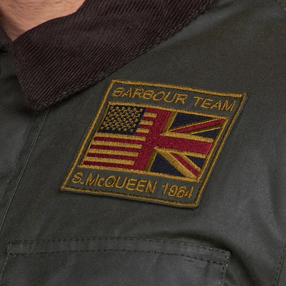 Barbour Int. Steve McQueen Mens Green Workers Wax Jacket #6