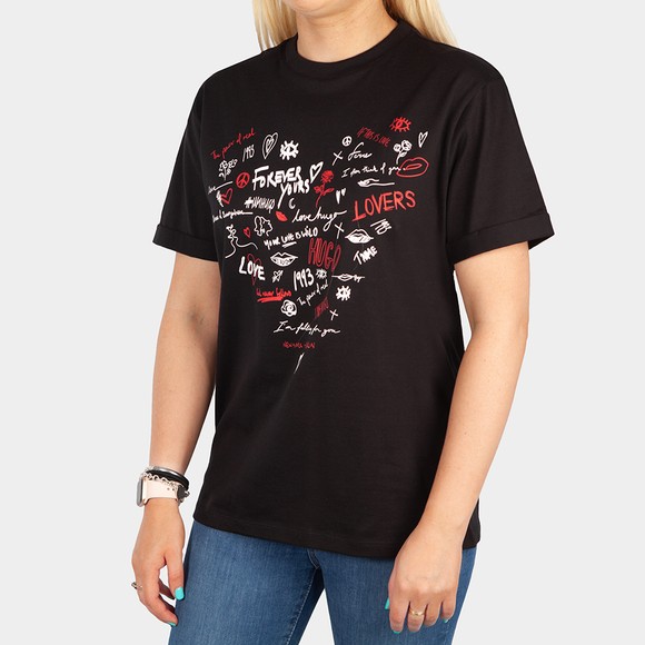HUGO Womens Black The Girlfriend Tee 5  #2