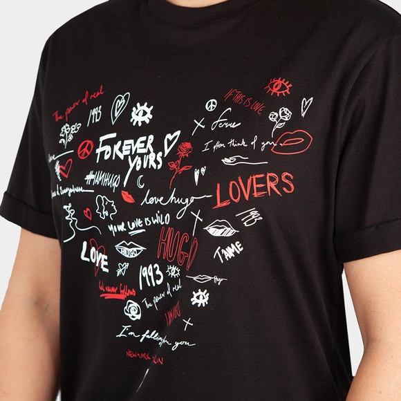 HUGO Womens Black The Girlfriend Tee 5  #3