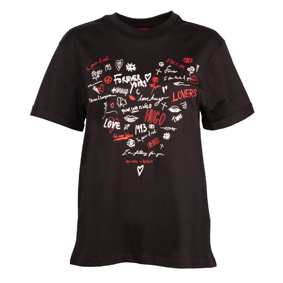 HUGO Womens Black The Girlfriend Tee 5  #1