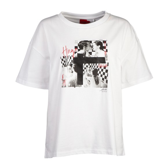 HUGO Womens White The Boxy Tee 7 #1