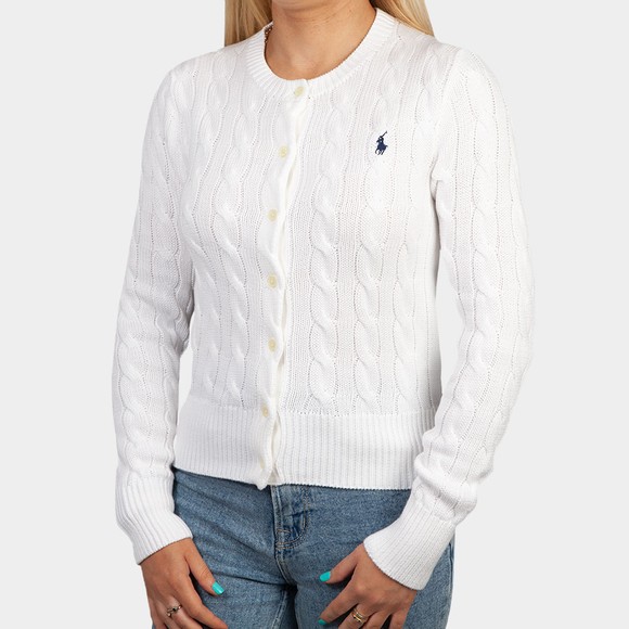 Polo Ralph Lauren Womens White CN Cable Knit Cardigan  main image