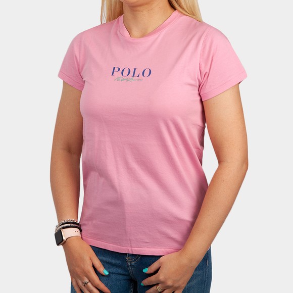 Polo Ralph Lauren Womens Pink MNI Polo Logo T Shirt #2
