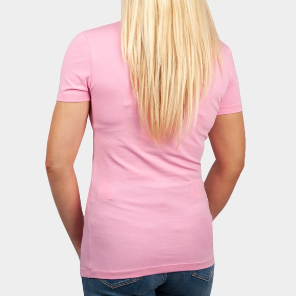 Love Moschino Womens Pink Big Diamond Stud Heart T-Shirt #4