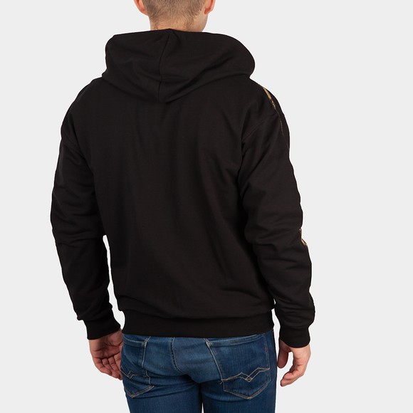 Moschino Mens Black Gold Bear Tape Full Zip Hoody #4