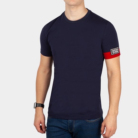 Dsquared2 Mens Blue DSQ2 Block Arm Detail T-Shirt main image