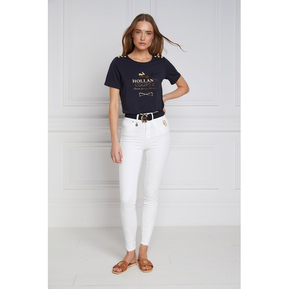 Holland Cooper Womens Blue Hurdle T-Shirt #4