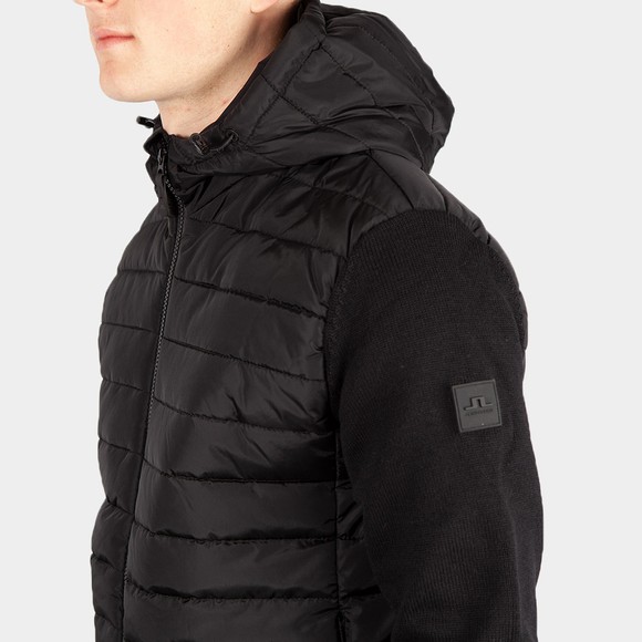 J.Lindeberg Mens Black Pierre Knitted Hybrid Jacket main image