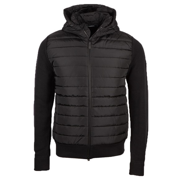 J.Lindeberg Mens Black Pierre Knitted Hybrid Jacket main image