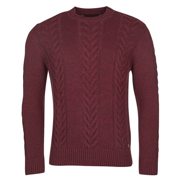 Barbour Lifestyle Mens Red Essential Cable Knit main image