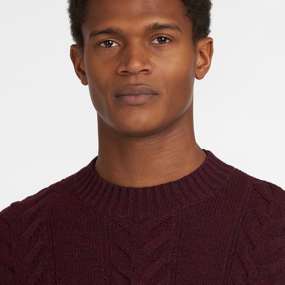 Barbour Lifestyle Mens Red Essential Cable Knit main image