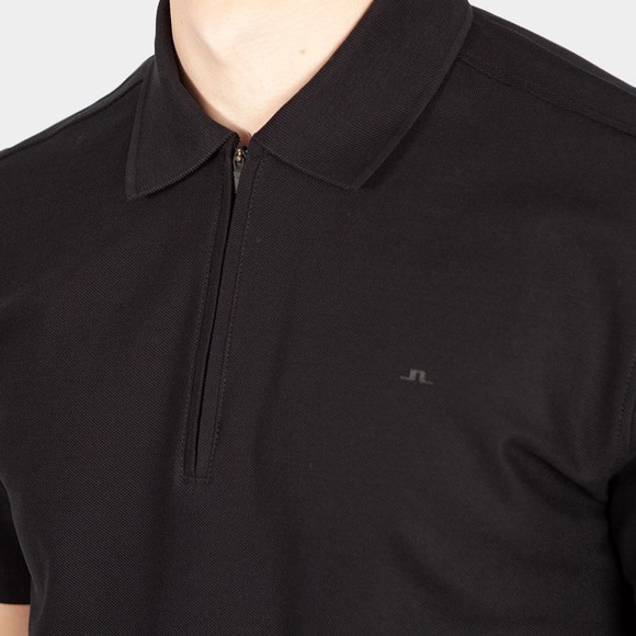 J.Lindeberg Mens Black Troy Quarter Zip Polo Shirt main image