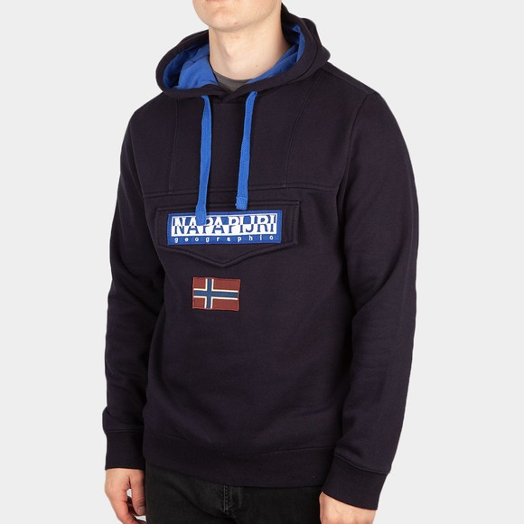 Napapijri Mens Blue Burgee Winter 1 Hoodie main image
