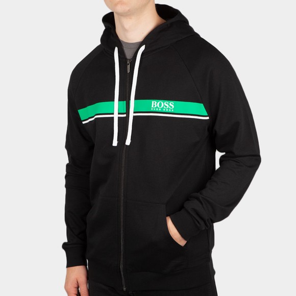 BOSS Bodywear Mens Black Strip Logo Authentic Hoody #2