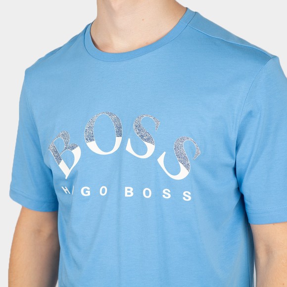 BOSS Mens Blue Athleisure Tee 1 Large Logo T Shirt #3