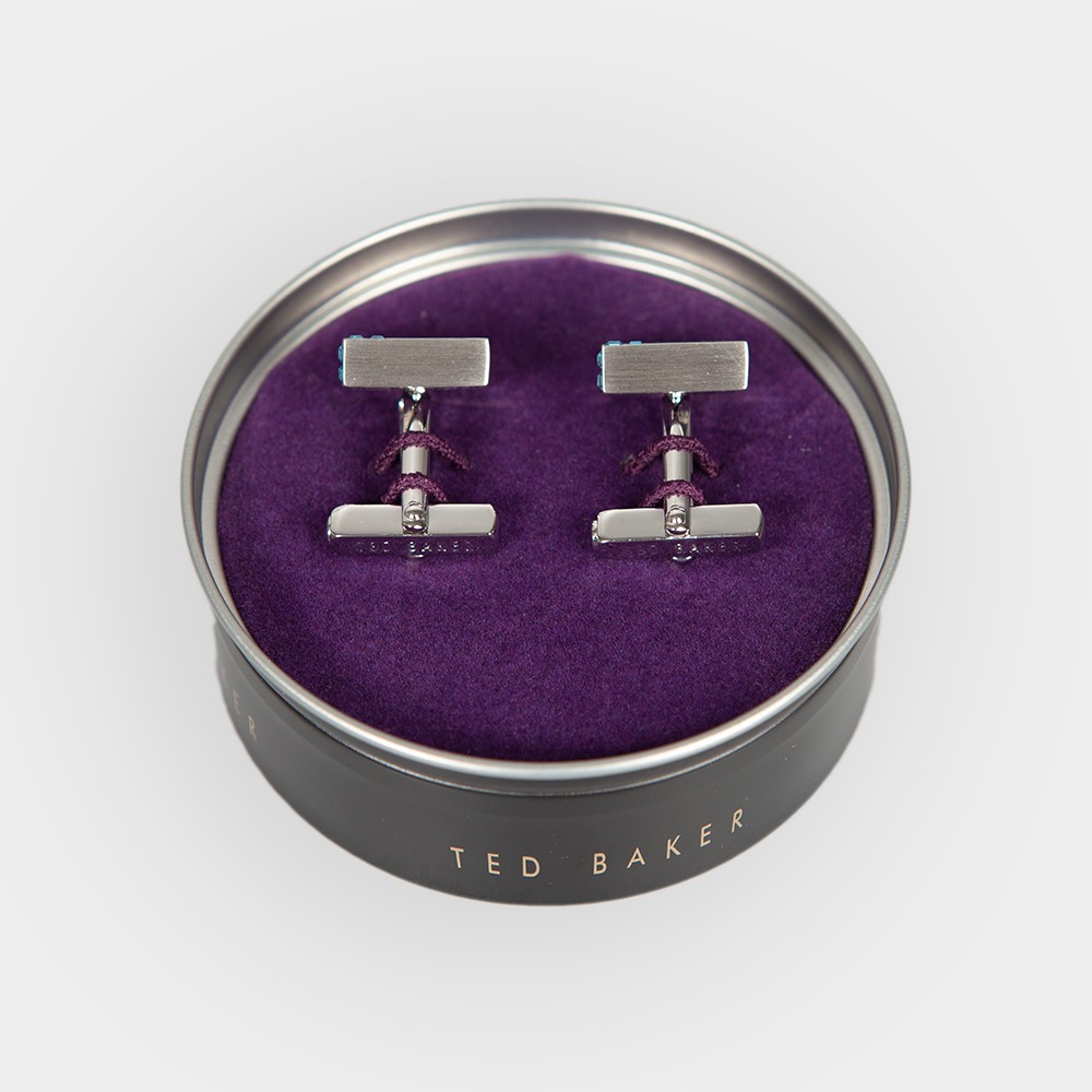 Ted Baker Cornerd Corner Crystal Block Cufflink Oxygen Clothing