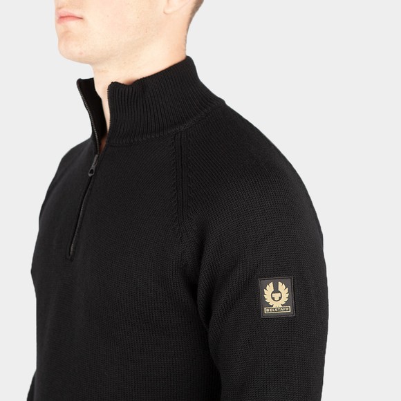 Belstaff Mens Black Alfie Quarter Zip Jumper #3