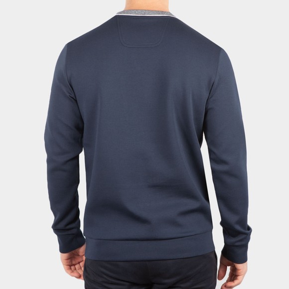 BOSS Mens Blue Athleisure Salbo 1 Marl Logo Sweatshirt #4