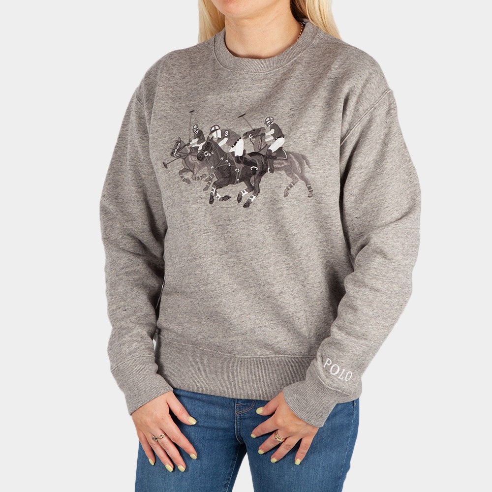 Womens Polo Match Heathered Fleece Sweatshirt