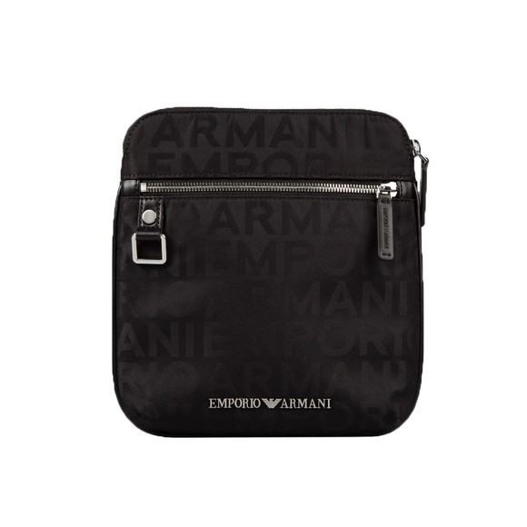 Emporio Armani Mens Black Block Letter Logo Bag main image