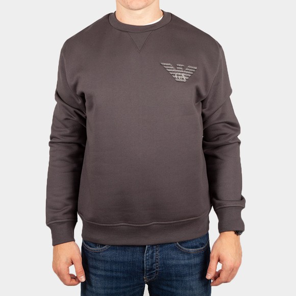 Emporio Armani Mens Grey Embroidered Eagle Sweatshirt main image