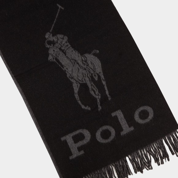 Polo Ralph Lauren Mens Black Large Logo Oblong Scarf main image