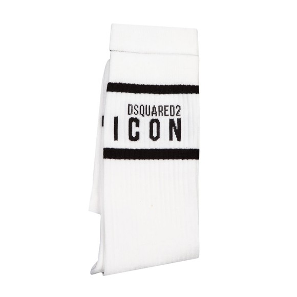 Dsquared² Mens White Icon Sock #1