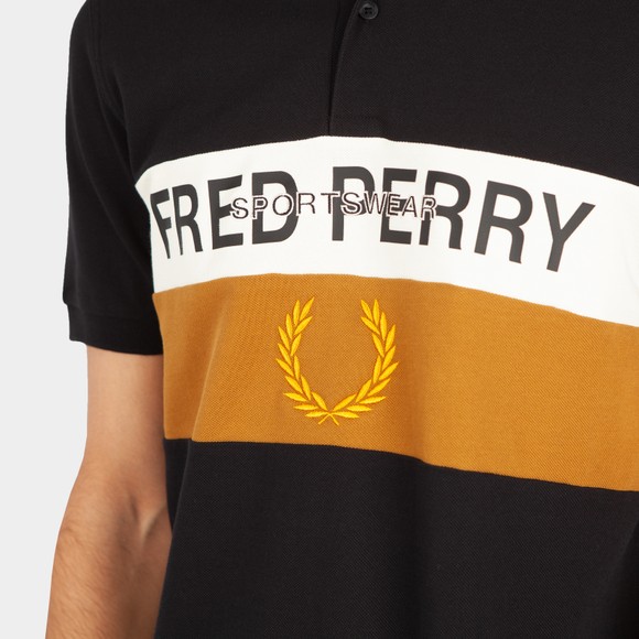 Fred Perry (Reissues) Mens Black Contrast Panels Polo Shirt #3