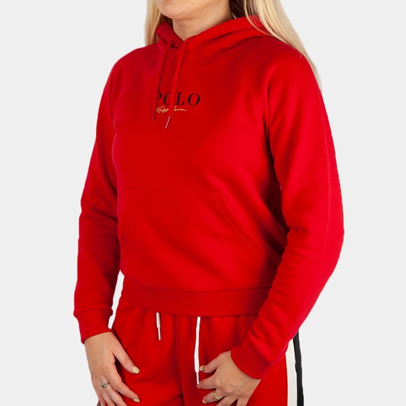 Polo Ralph Lauren Womens Red Small Centre Logo Overhead Hoody main image