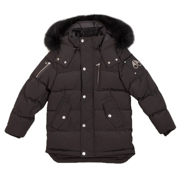 Moose Knuckles Boys Black Unisex 3Q Puffer Jacket With Fur main image