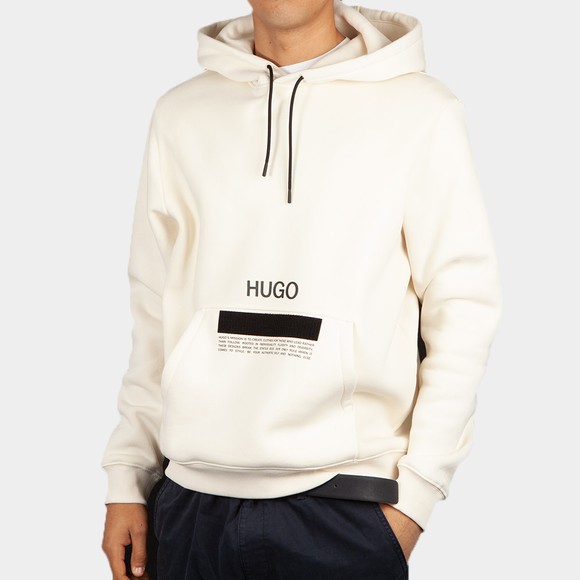 HUGO Mens Off-White Devertree Hoody main image