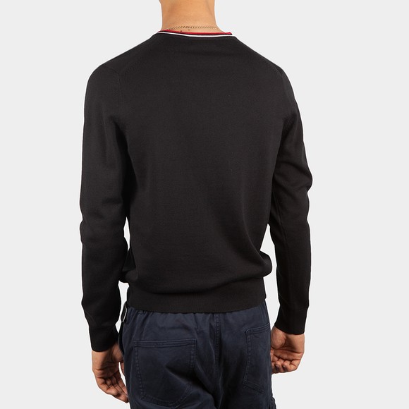 Fred Perry Mens Black Classic V Neck Jumper #4