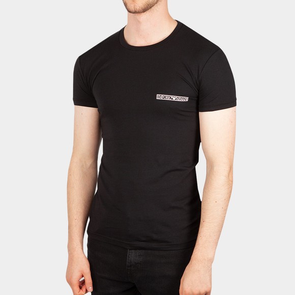 Emporio Armani Mens Black Block Logo Stretch Crew T Shirt main image