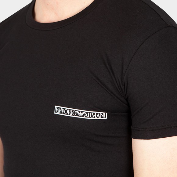 Emporio Armani Mens Black Block Logo Stretch Crew T Shirt main image