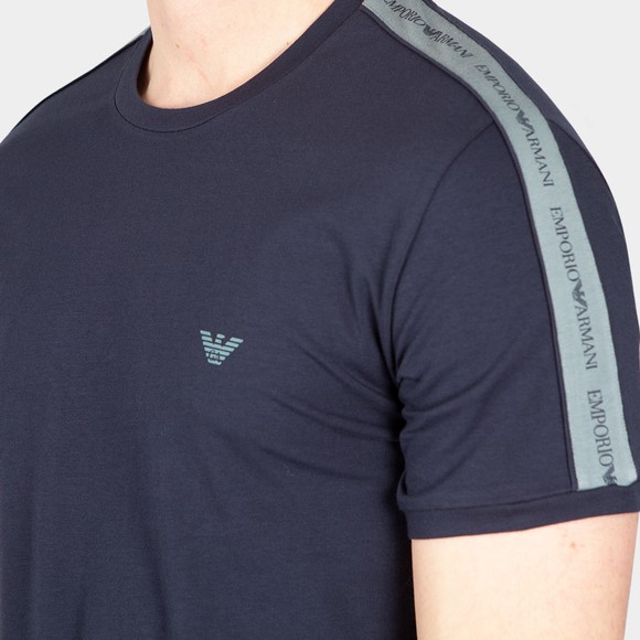 Emporio Armani Mens Blue Tape Logo Stretch T Shirt main image