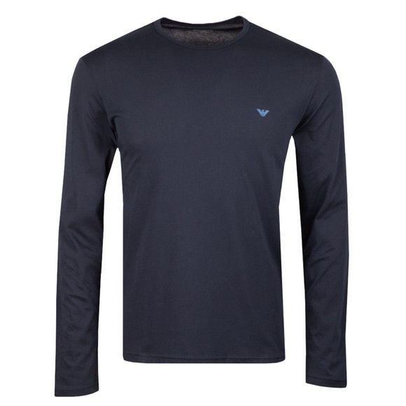 Emporio Armani Mens Blue Small Logo Stretch Long Sleeve T Shirt main image