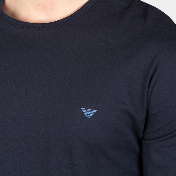 Emporio Armani Mens Blue Small Logo Stretch Long Sleeve T Shirt main image