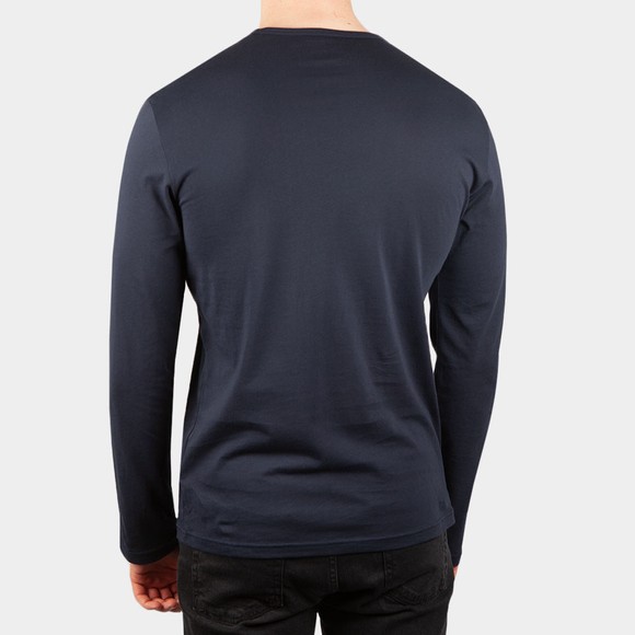 Emporio Armani Mens Blue Small Logo Stretch Long Sleeve T Shirt main image