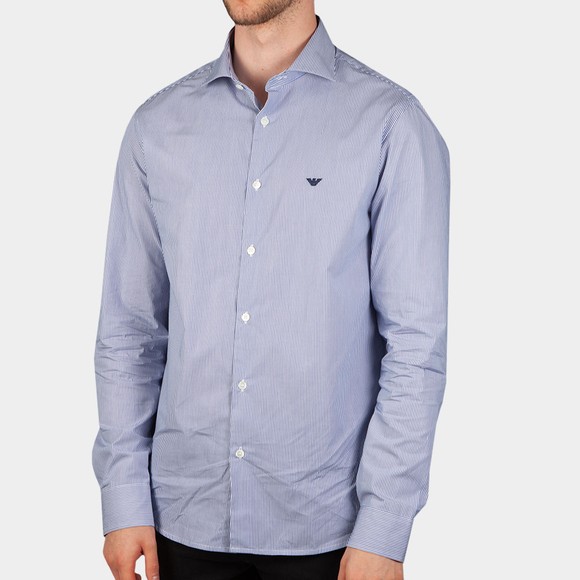 Emporio Armani Mens Blue Essential Stripe Shirt main image
