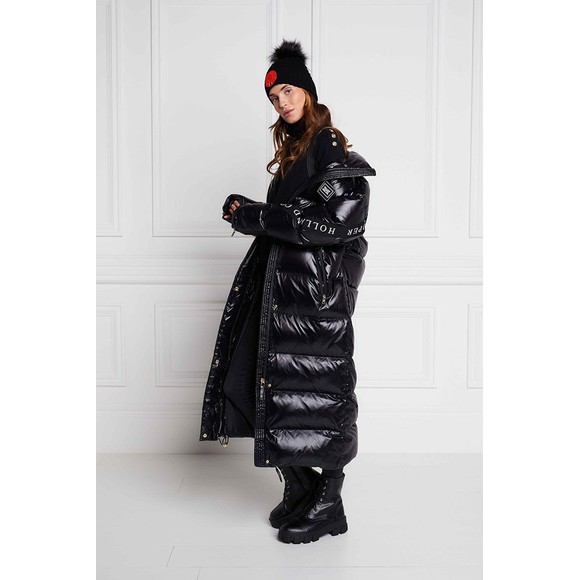 Holland Cooper Womens Black Camden Longline Coat #4