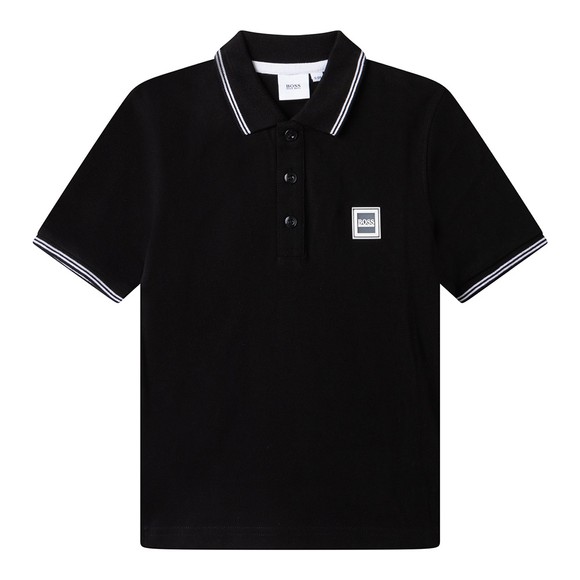 BOSS Boys Black J25L73 Square Badge Polo Shirt main image